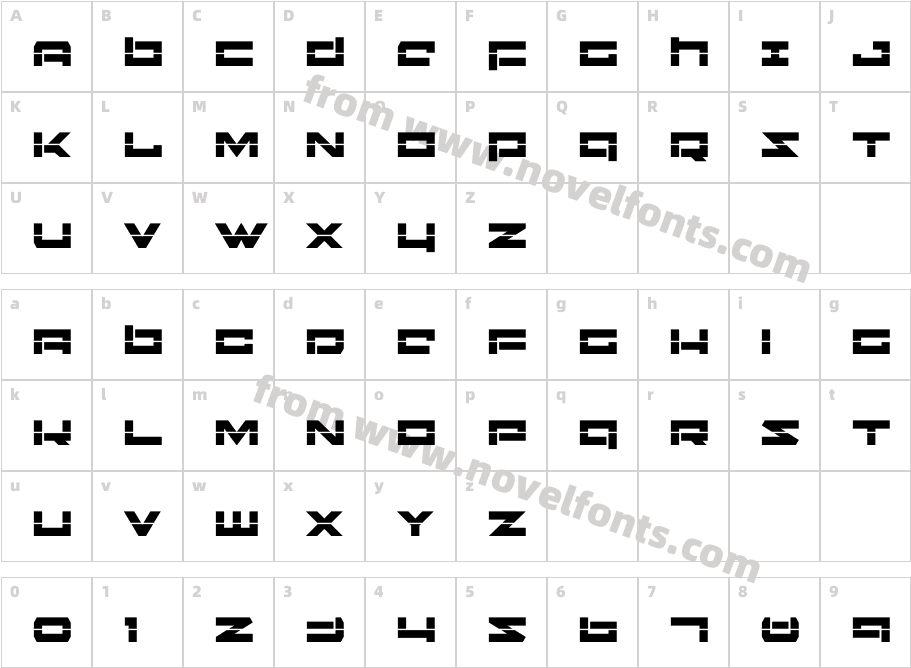 Ninjabot LaserCharacter Map