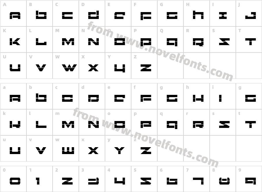 Ninjabot LaserCharacter Map