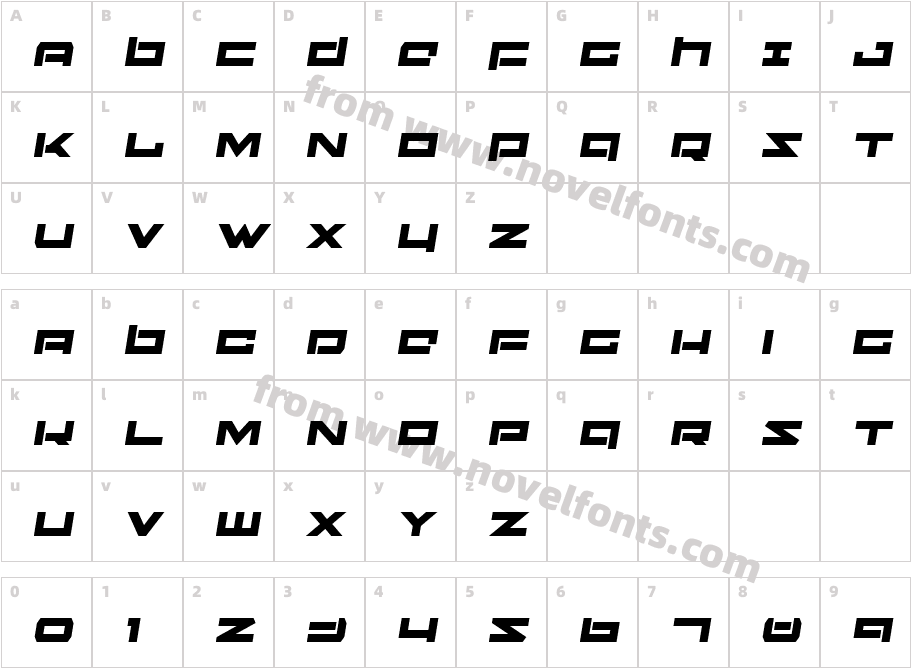 Ninjabot Semi-ItalicCharacter Map