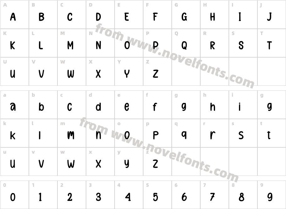 NirmalaRegularCharacter Map