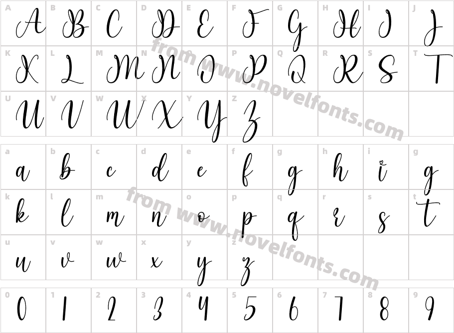 NiscalaRegularCharacter Map