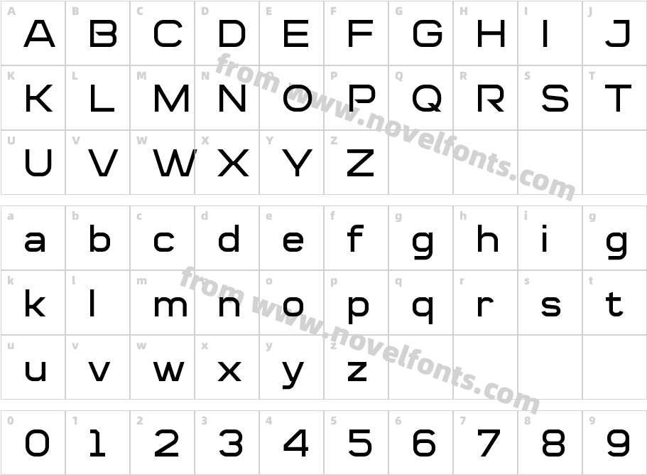 Nocken MediumCharacter Map