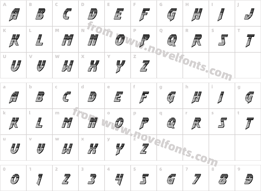 Flash Rogers Chrome ItalicCharacter Map