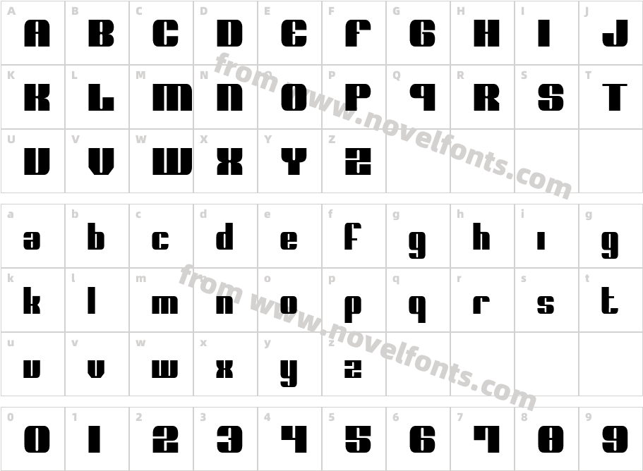 NoloContendreCondensedCharacter Map