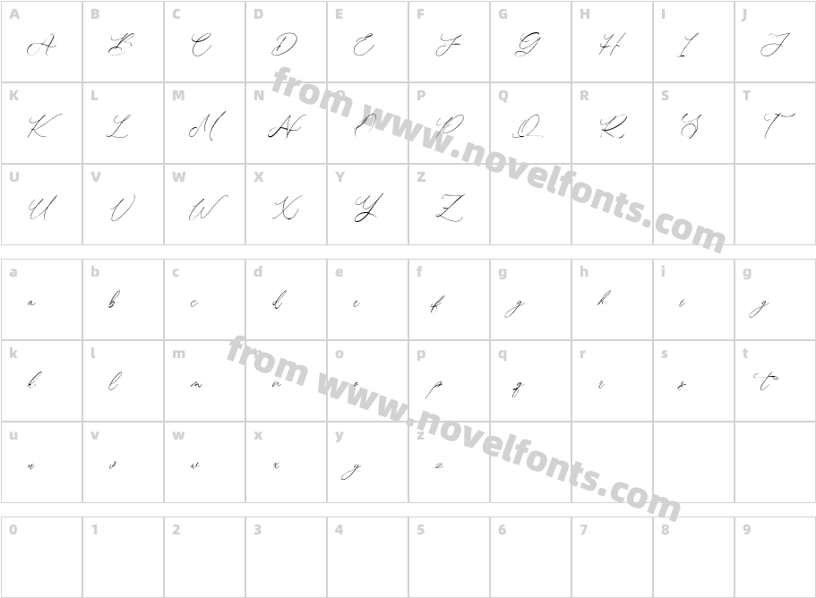 Norlandy Free RegularCharacter Map