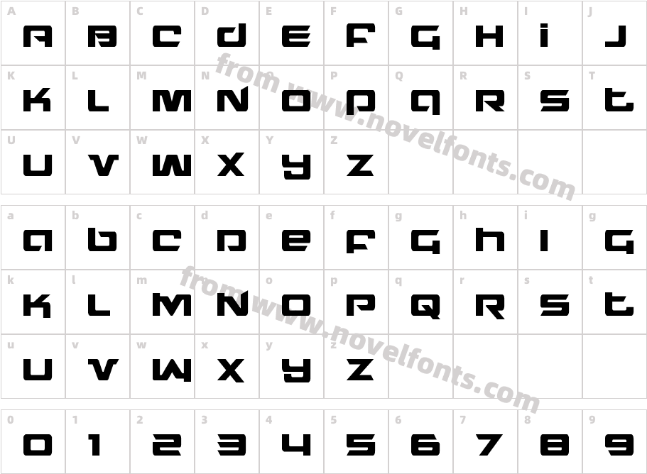 NorthstarCondensedCharacter Map