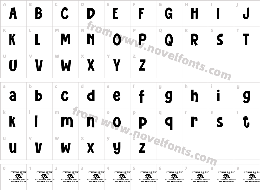 Novibes DisplayCharacter Map