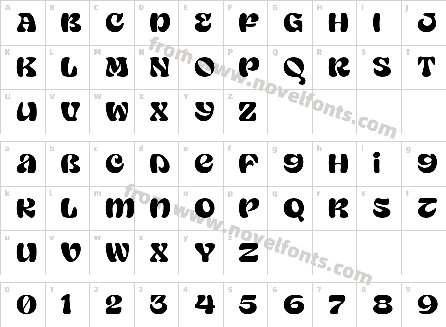 Nueva Garcia RegularCharacter Map