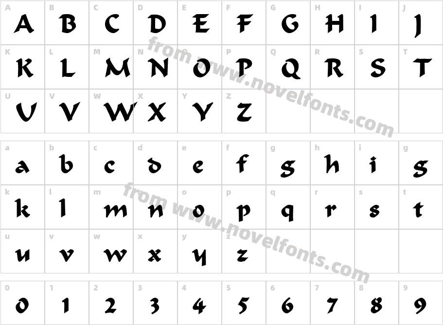 Flat Brush BoldCharacter Map