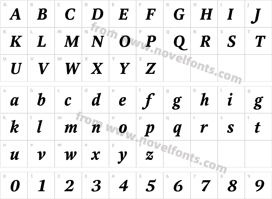 OctavaC-BoldItalicCharacter Map