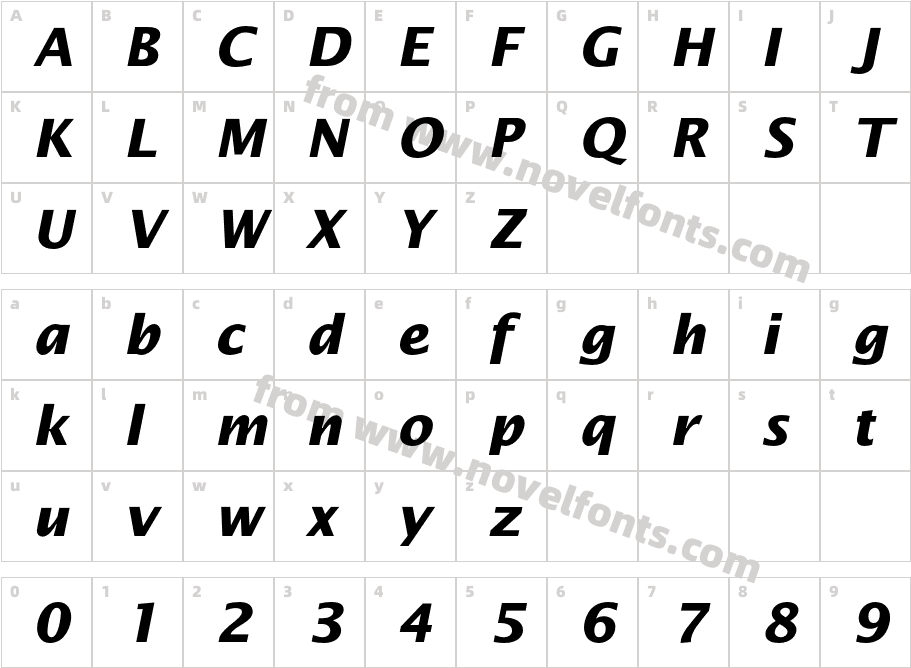 OfficeTypeSansC-BoldItalicCharacter Map