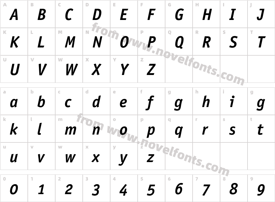 OfficinaSansBoldOSC-ItalicCharacter Map