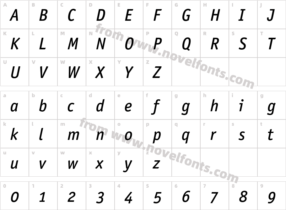 OfficinaSansMediumOSC-ItalicCharacter Map