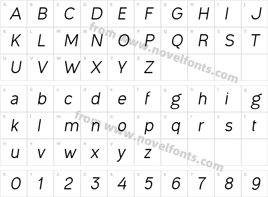 Ogonek-ItalicCharacter Map