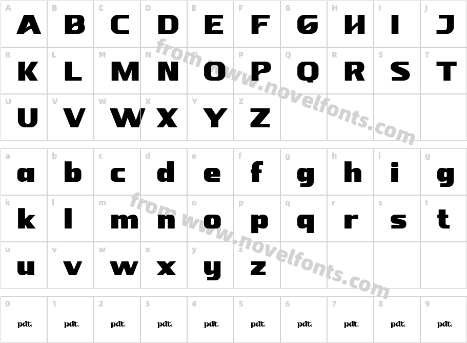 Ojak San Serif Jan 5 BlackCharacter Map