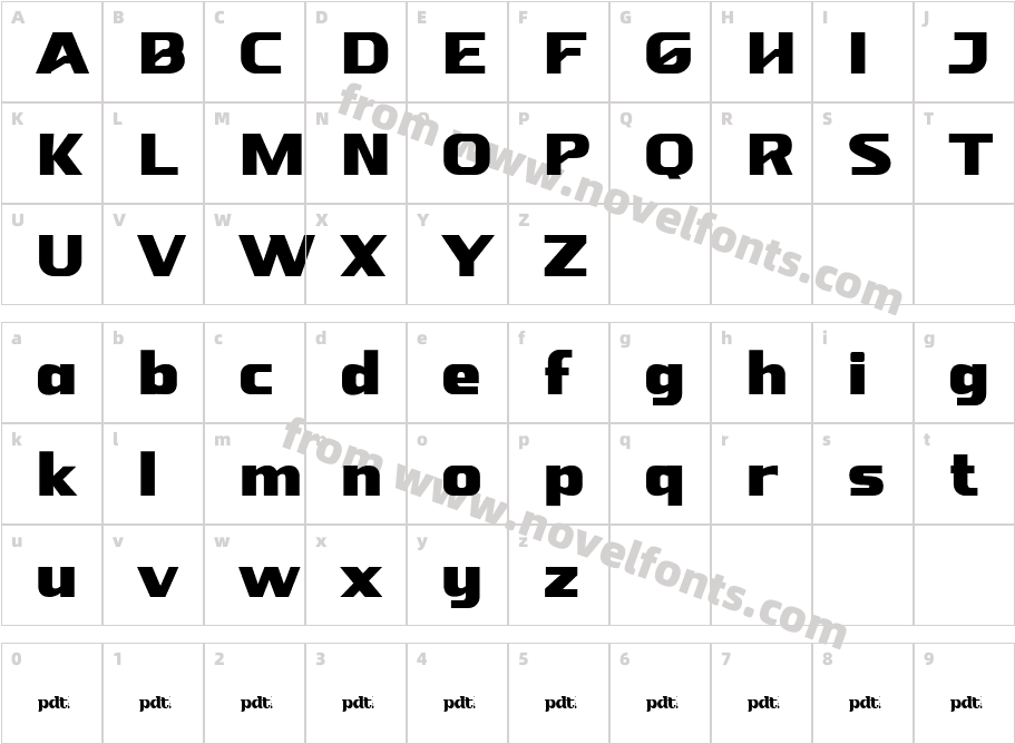 Ojak San Serif Jan 5 ExtBdCharacter Map