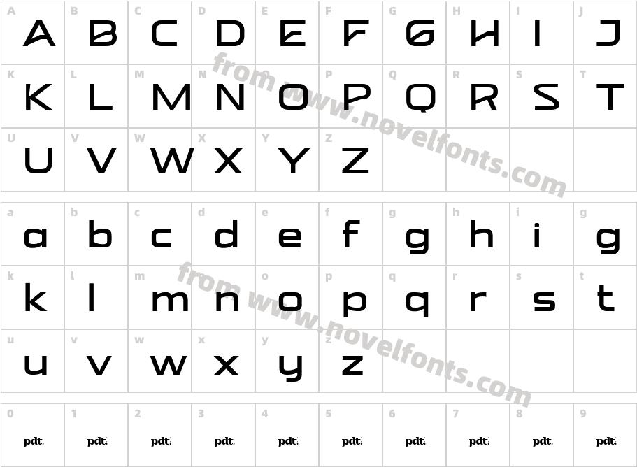 Ojak San Serif Jan 5 ExtLtCharacter Map