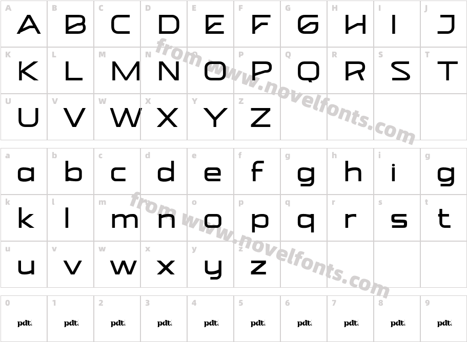 Ojak San Serif Jan 5 ThinCharacter Map