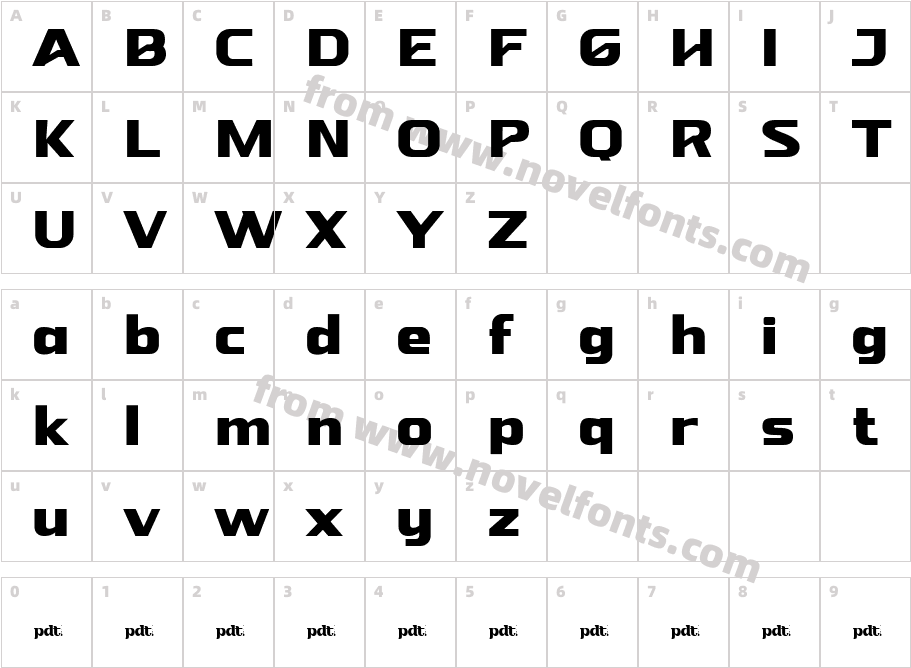 Ojak San Serif Jan 5Character Map