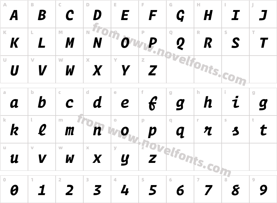 OperatorMono-BoldItalicCharacter Map