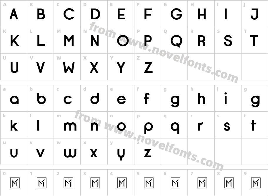 Opificio-BoldCharacter Map