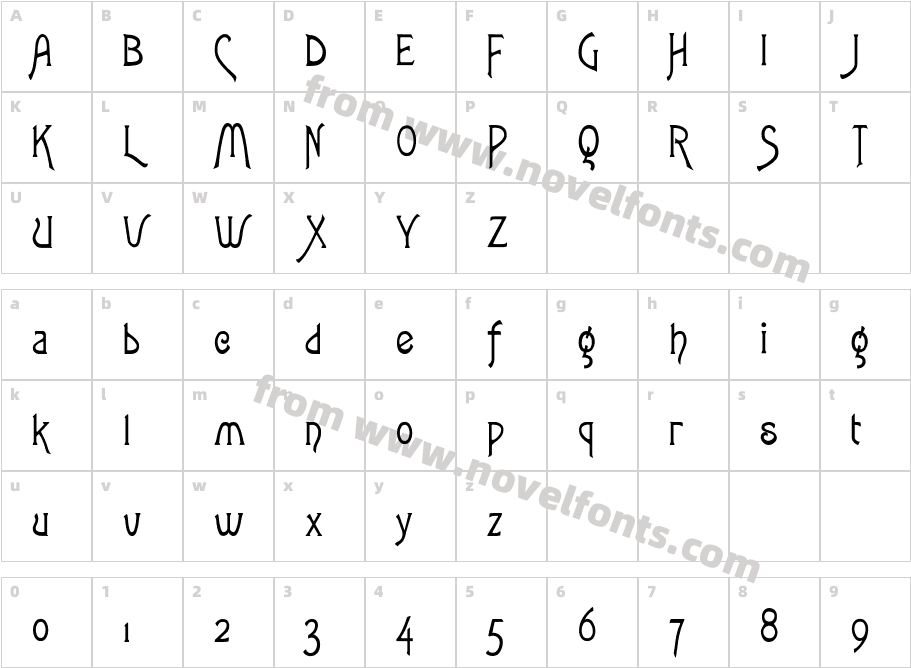 Fletcher-GothicCharacter Map