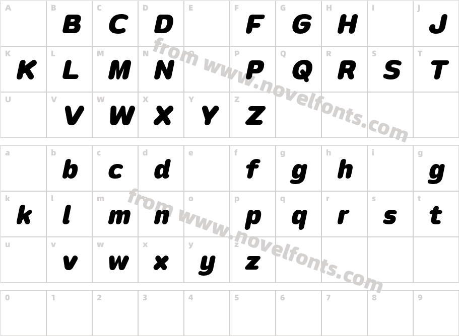 Opun Loop DEMO Black ItalicCharacter Map