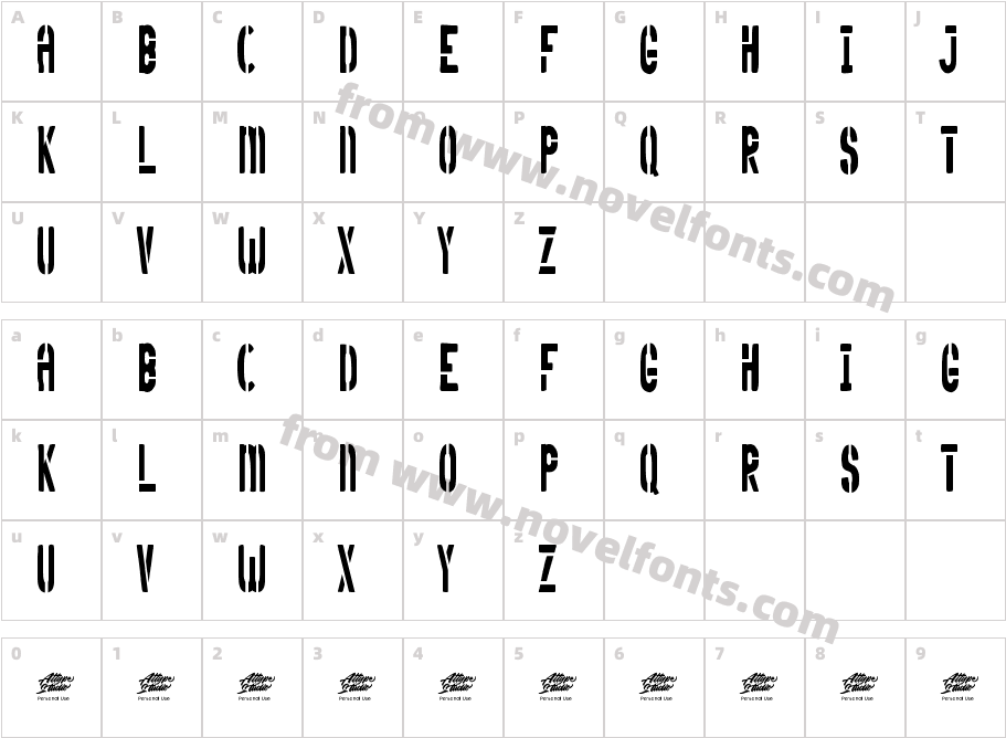 Orange Baroon DisplayCharacter Map