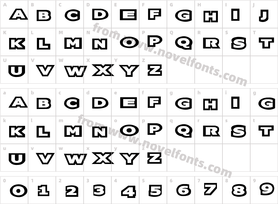 Oreos outlineCharacter Map