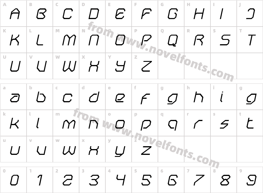 OricNeo-ItalicCharacter Map