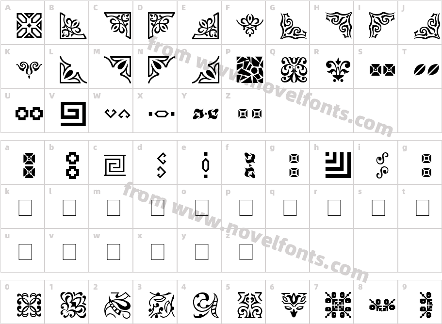 OrnamentCharacter Map