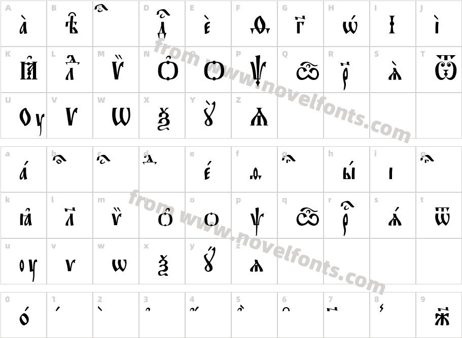 Orthodox.tt-ieUcs8-SpacedOutCharacter Map