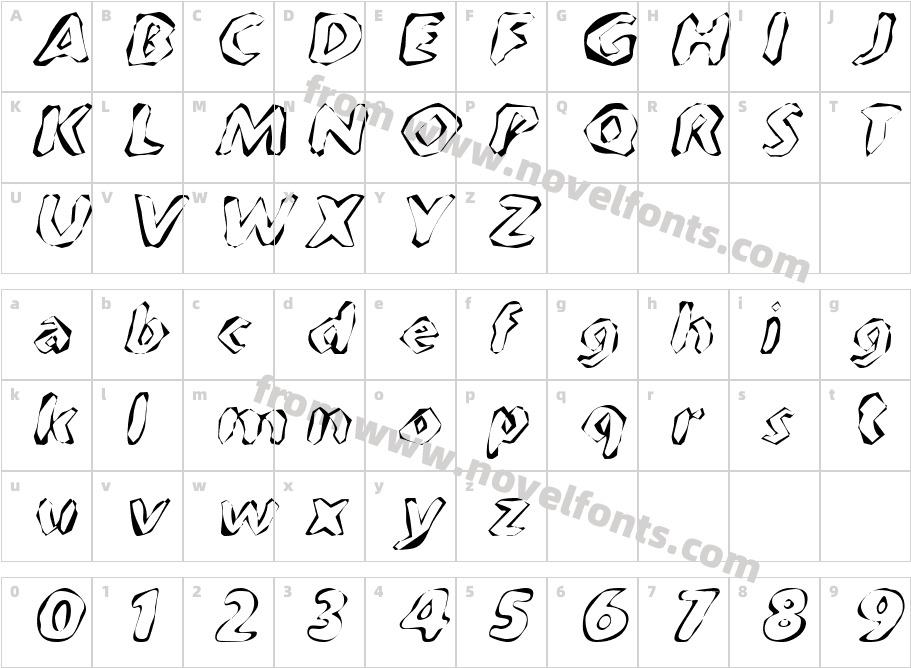 FlintPrintObliqueSWFTECharacter Map