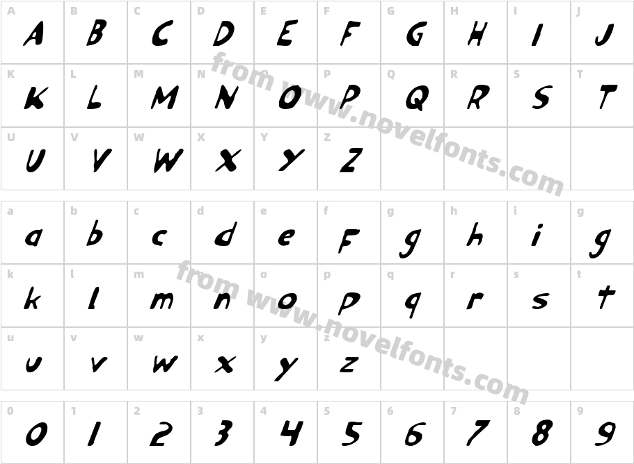 OzymandiasItalicCharacter Map