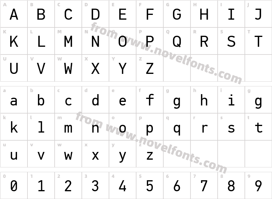 PFDin 4Character Map