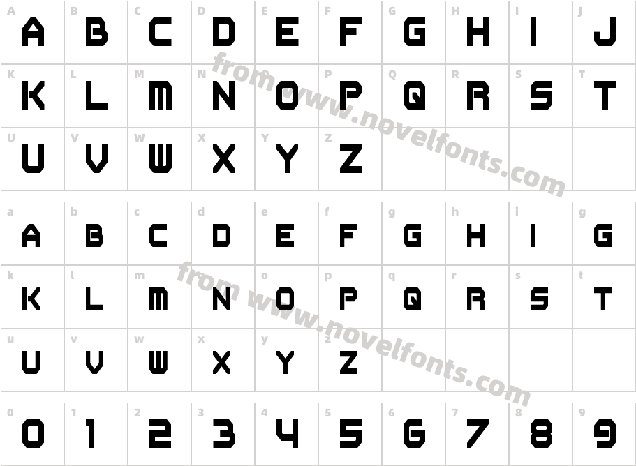 Flipbash CondensedCharacter Map