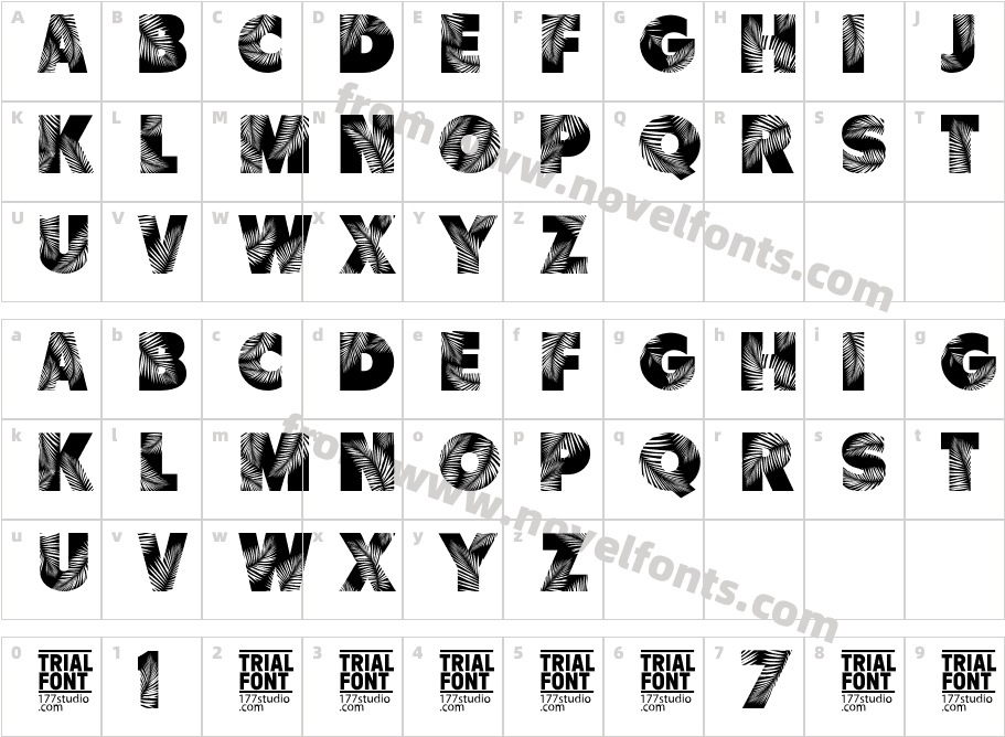 Palm Leaf Demo RegularCharacter Map