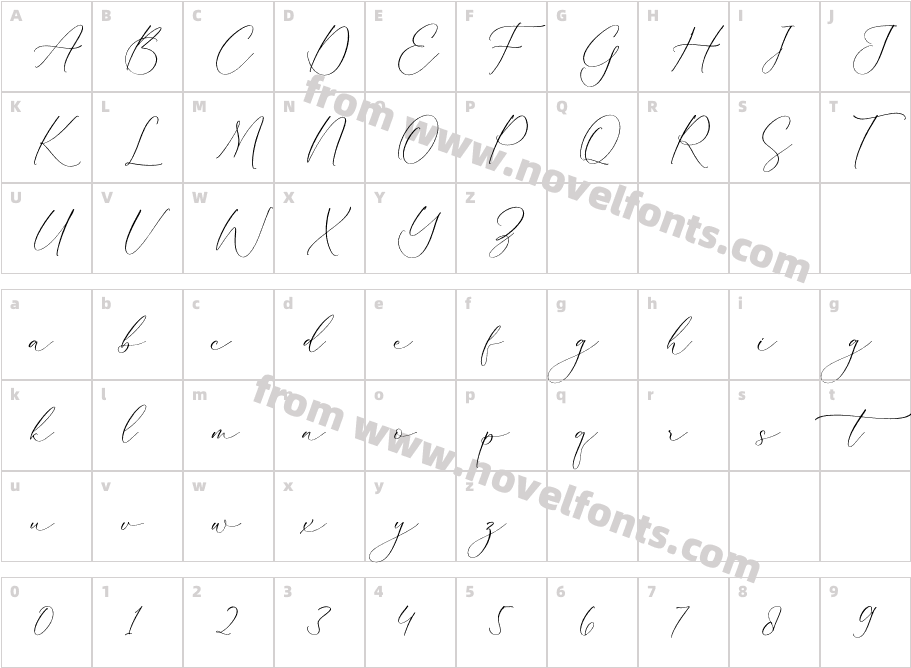 Palmer CorellaCharacter Map