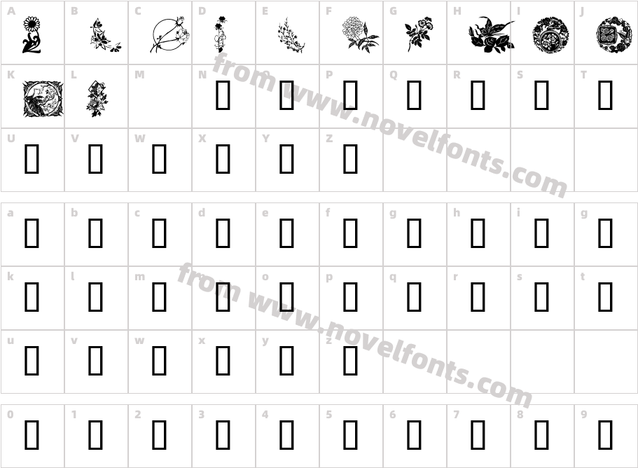 Floral 1Character Map