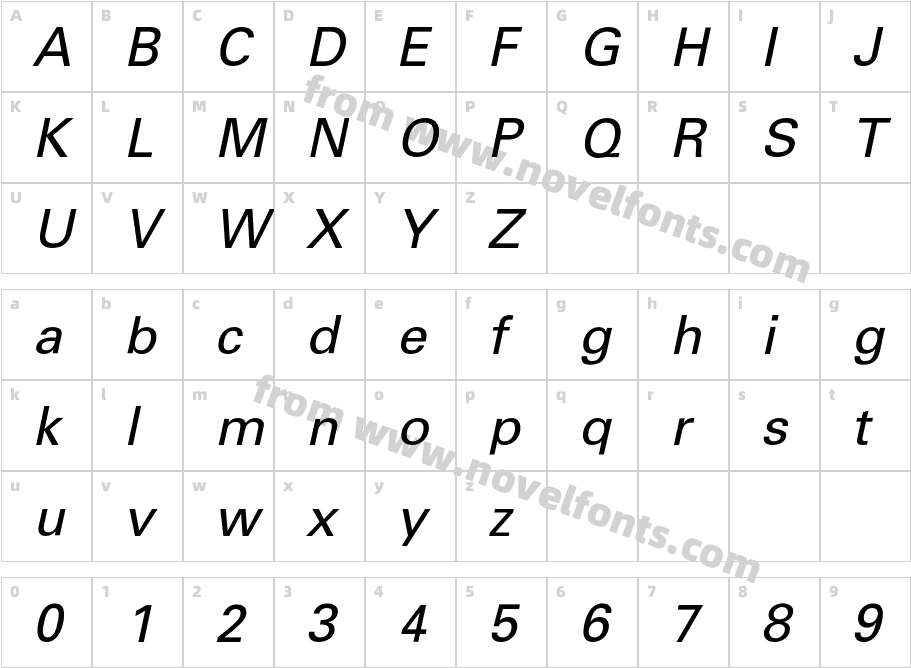 Partner-ItalicCharacter Map