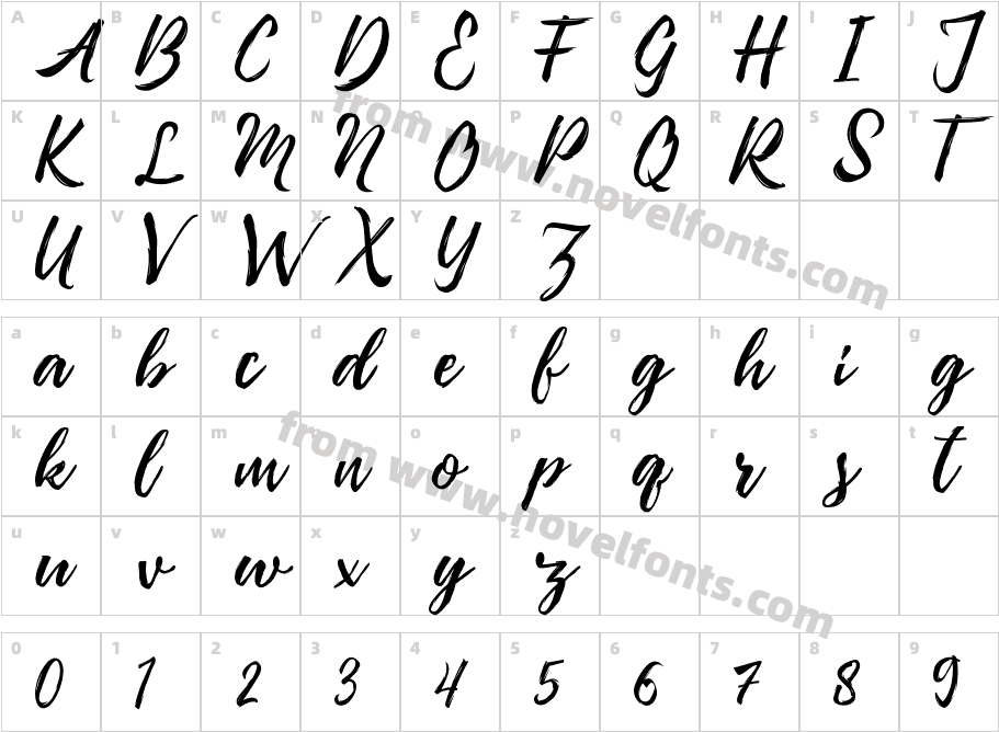 Pennello Free Demo ScriptCharacter Map