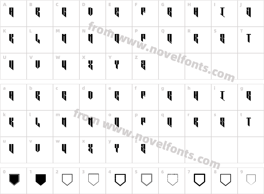 Pentagram ExtraBold TwoLetterCharacter Map