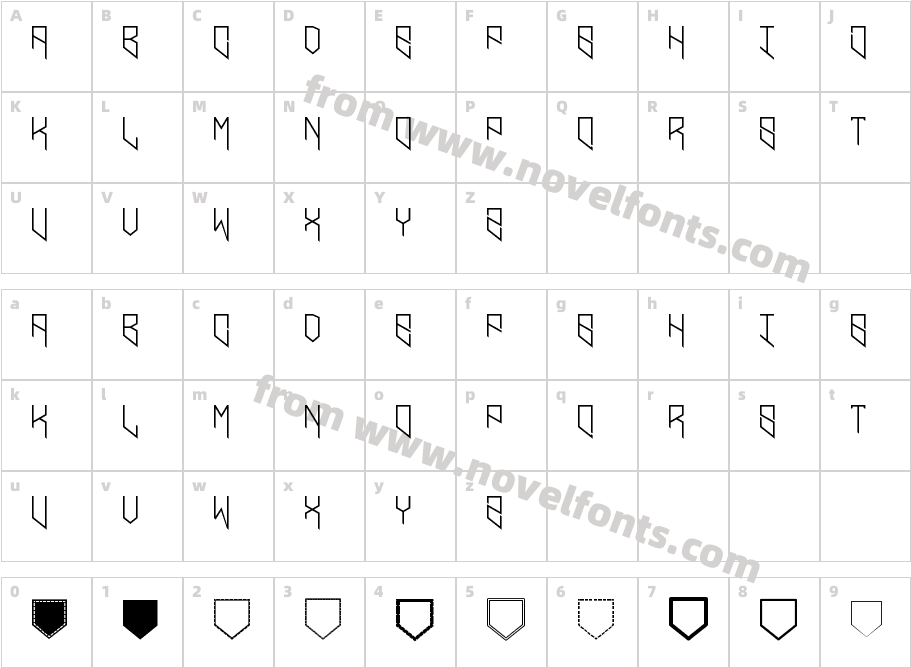 Pentagram Thin TwoLetterCharacter Map