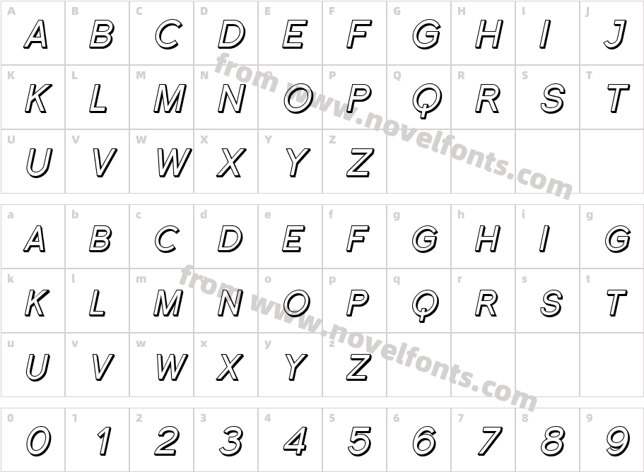 Florencesans SC Shaded ItalicCharacter Map