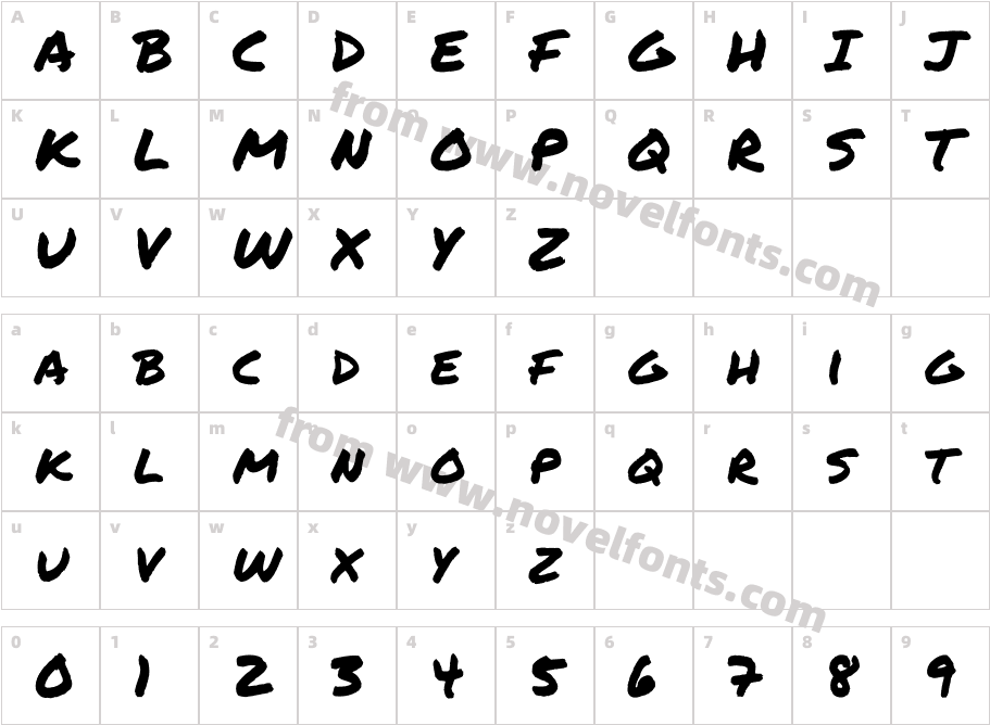 Permanent Marker RegularCharacter Map