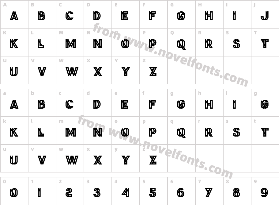 Phantom BoldCharacter Map