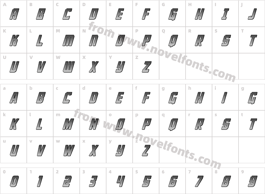 Phantom Storm Chrome ItalicCharacter Map