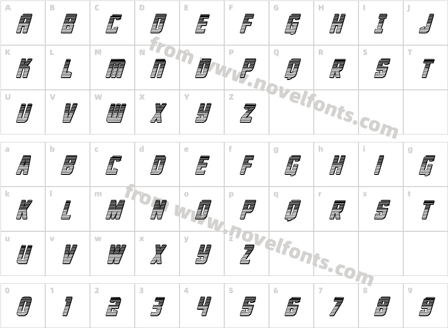 Phantom Storm Chrome ItalicCharacter Map