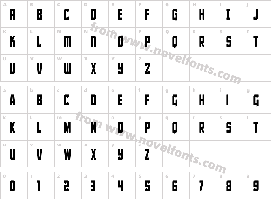 Phantom Storm CondensedCharacter Map