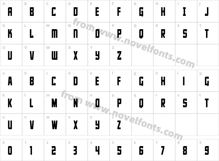 Phantom Storm CondensedCharacter Map